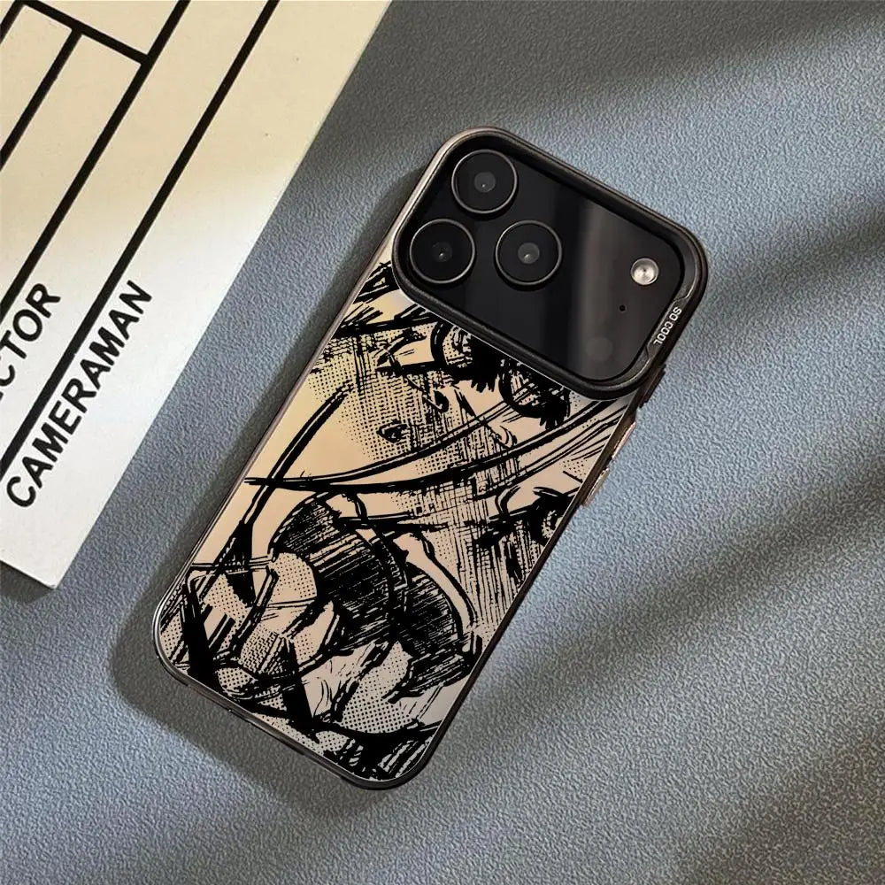 girl trend Anime Phone Case For iPhone 17 16 15 14 13 12 Pro Max Air Matte Laser Aurora Shockproof Funda