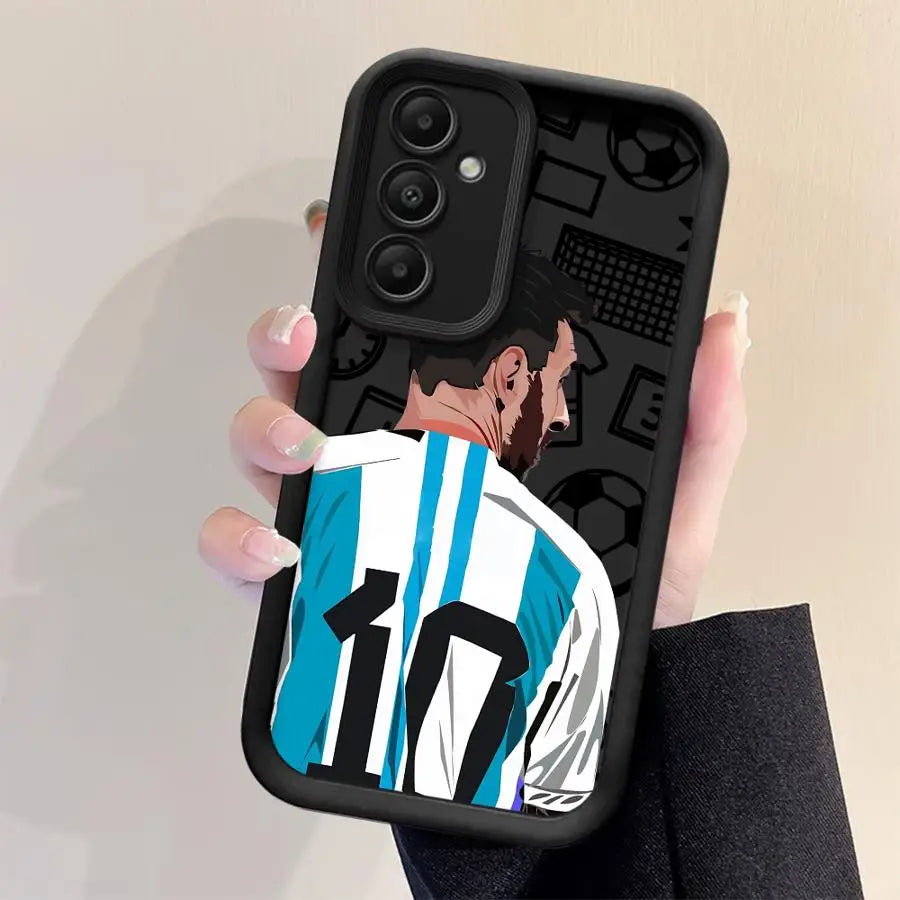 Football Number TPU Soft Phone Case for Samsung Galaxy A32 A33 A56 A24 A16 A34 A36 A14 A26 A23 A22 A12 A13