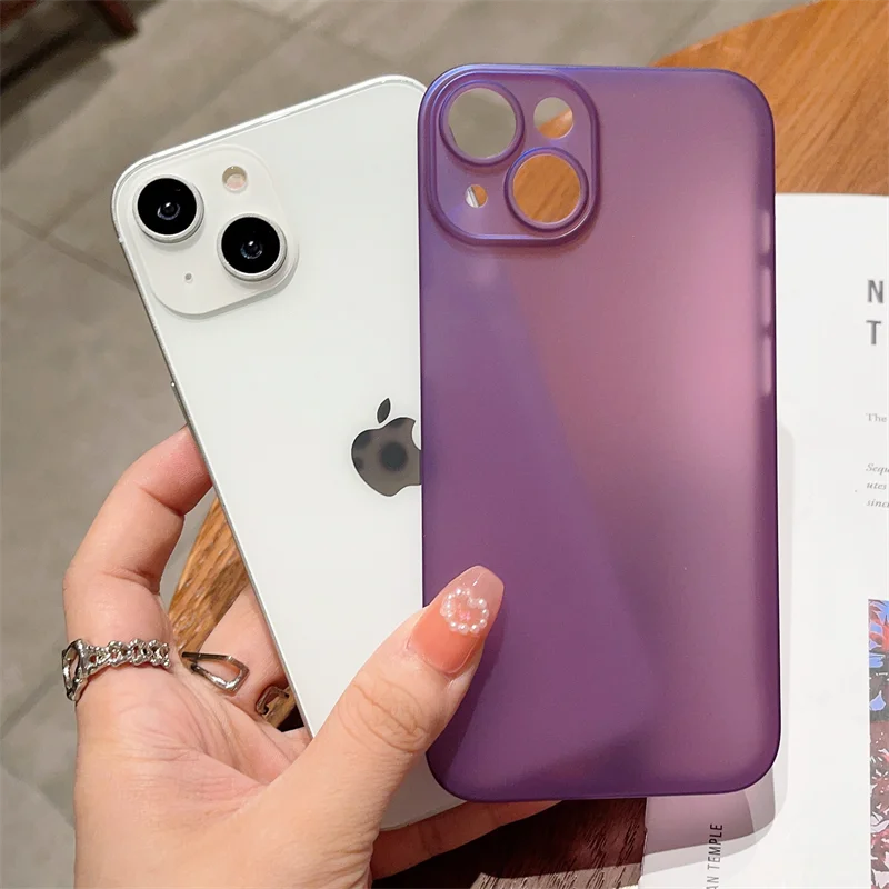 Ultra Thin Translucent Matte Simple Case For iPhone 16 15 14 13 12 11 Pro Plus Mini Max X XS XR 7 8 SE Hard PC Bumper Slim Cover