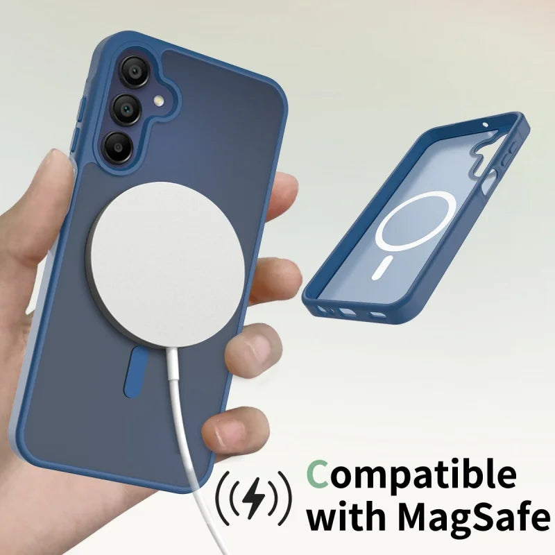 Matte Translucent Magsafe Wireless Charge Case for Samsung S25 Edge 24 23 22 Ultra Plus FE A56 A36 A26 A16 A06 A55 A35 A25 Cover