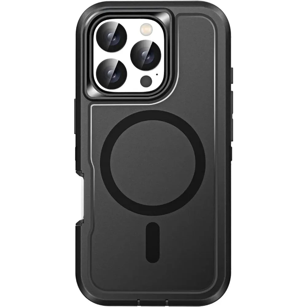 Premium Heavy Duty OTT Magnetic Armor Case for IPhone 17 16 15 14 Plus 13 12 Pro Max Anti-Slip Grip Charging Protect Cover Box