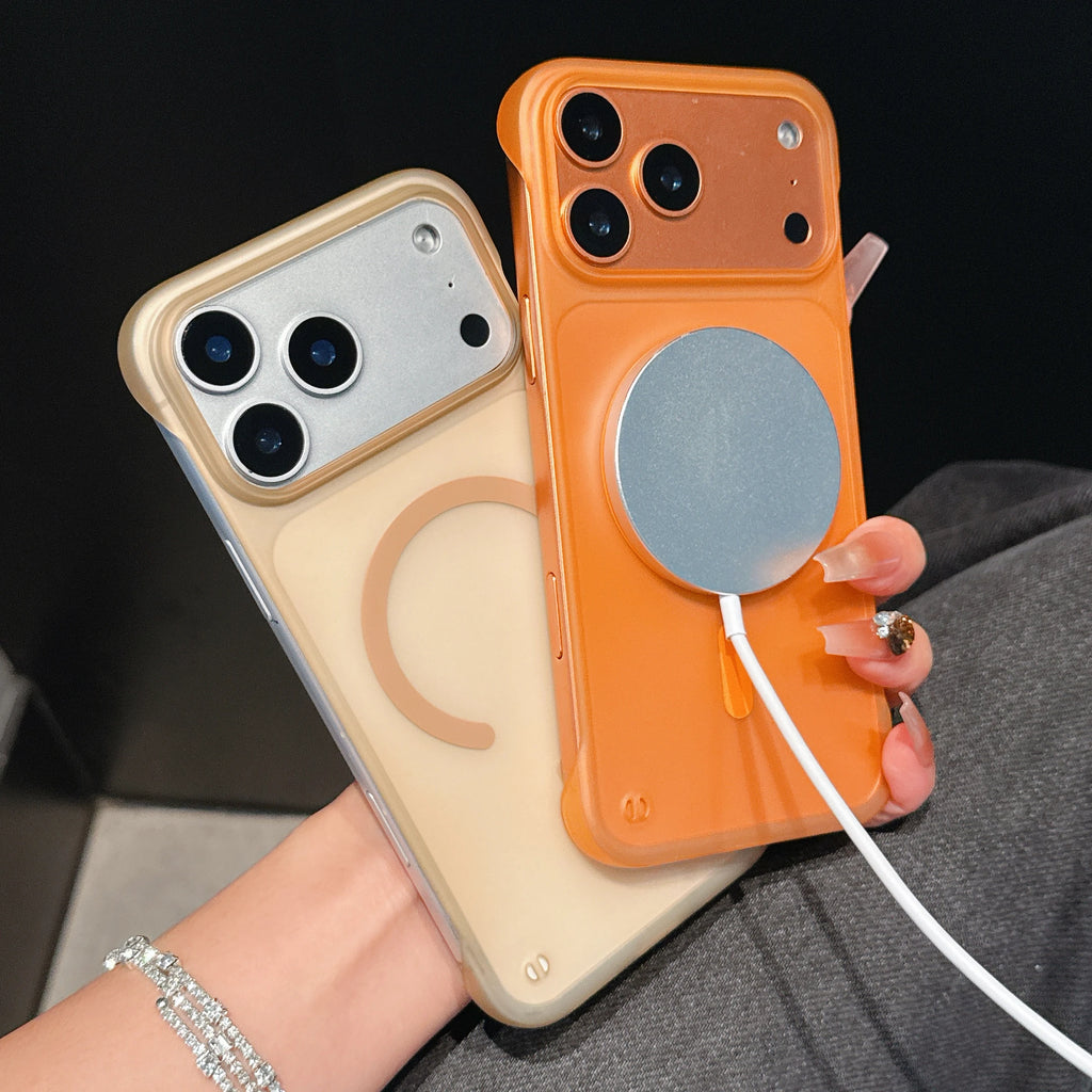 Ultra Thin Frameless Phone Case For iPhone 17 Pro Max Air 14 15 Plus 11 13 12 16 Pro For Magsefa Magnetic Matte Protection Cover