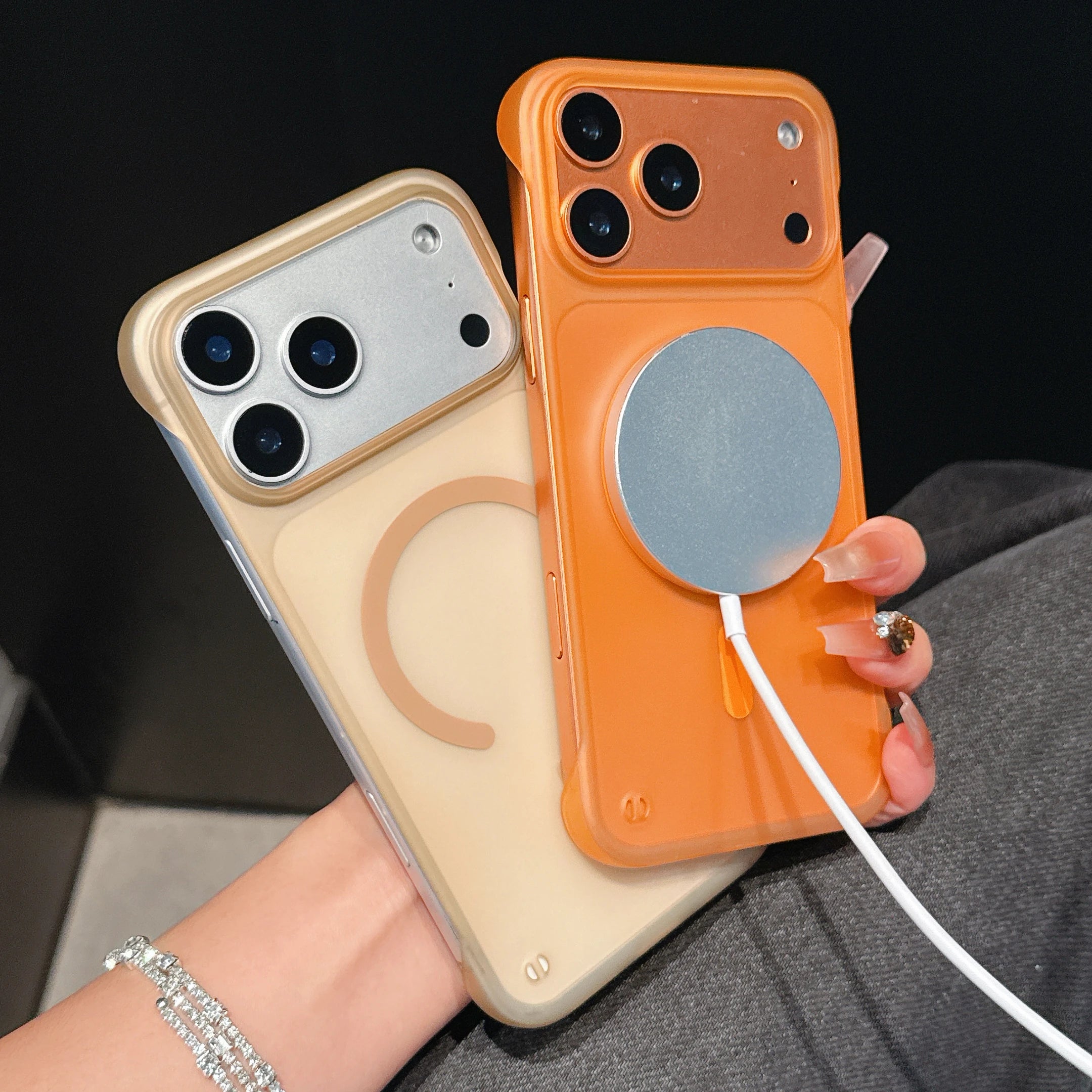 Ultra Thin Frameless Phone Case For iPhone 17 Pro Max Air 14 15 Plus 11 13 12 16 Pro For Magsefa Magnetic Matte Protection Cover