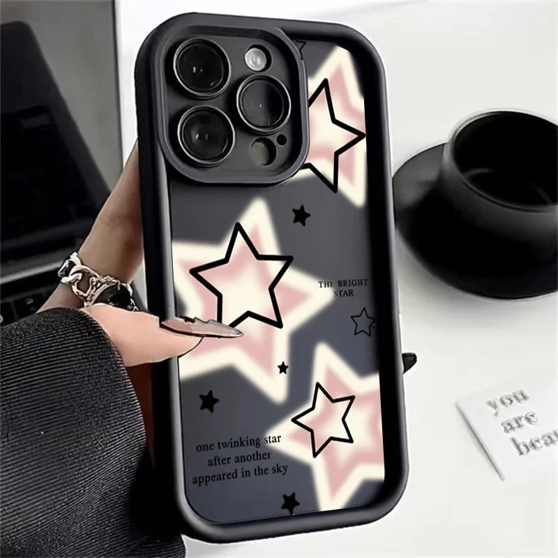 Five-pointed Star Case For Motorola Moto Edge 70 50 Pro 60 Fusion Stylus 40 Neo G84 G85 G54 G75 G05 G34 G56 G86 Silicone Cover