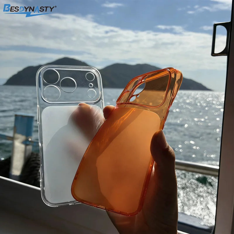 Original Soft Silicone TPU Thin Case for iPhone 17 16 15 14 13 12 11 Pro Max Transparent Matte Back Shockproof Official Cover