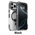 Luxury PE Striped Border Cover For Magsafe Magnetic Wireless Charge Clear Phone Case For iPhone 17 Air 16 15 14 13 12 17 Pro Max