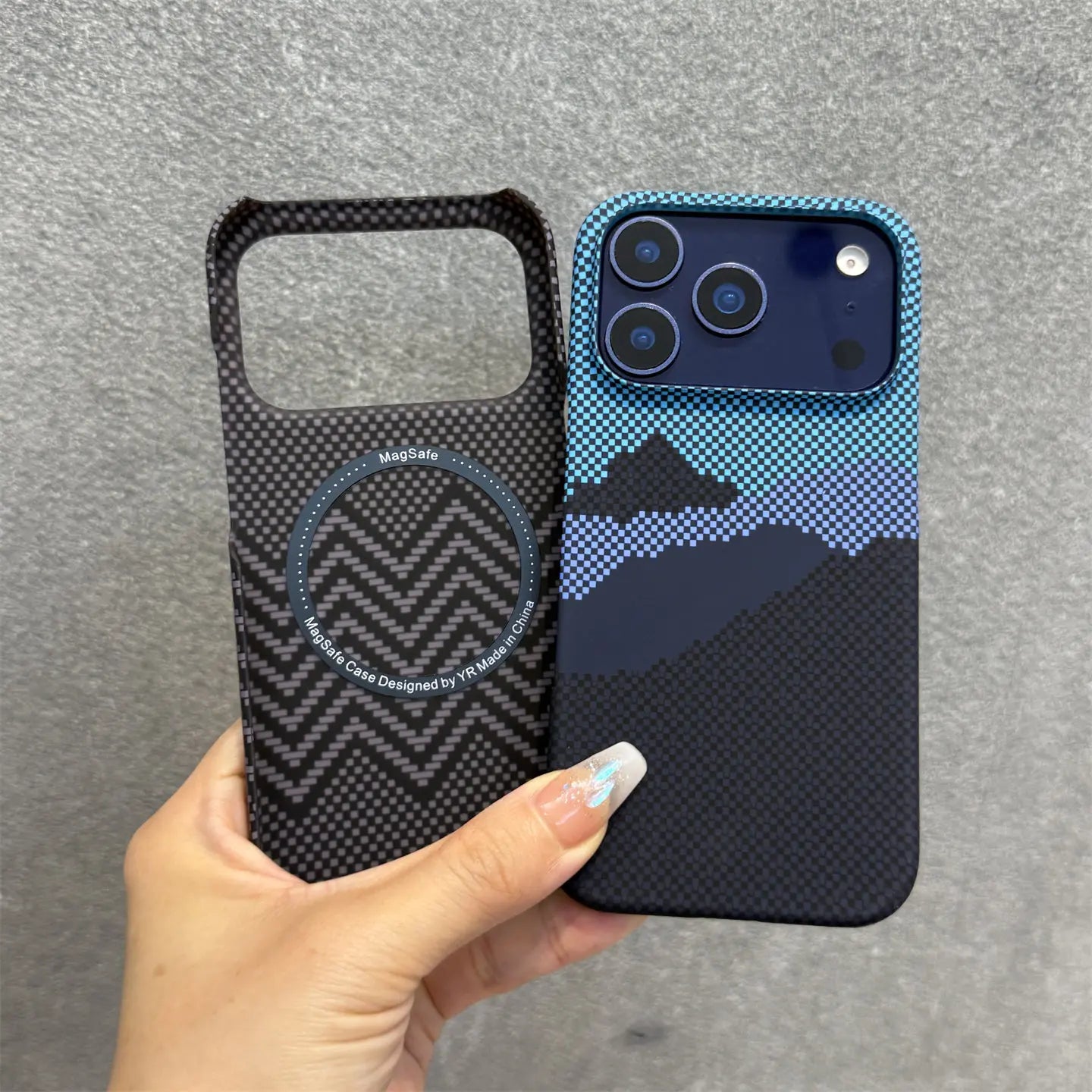 For Magsafe Frameless Carbon Fiber Texture PC Phone Case For iPhone 17 Air 16 Plus 15 14 13 12 17 Pro Max Wireless Charge Cover