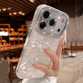 Elegant Glitter Crystal Love Laser shell pattern Phone Case For iphone 17 Air 16 15 14 Plus 13 12 Pro Max Soft Lens film Cover