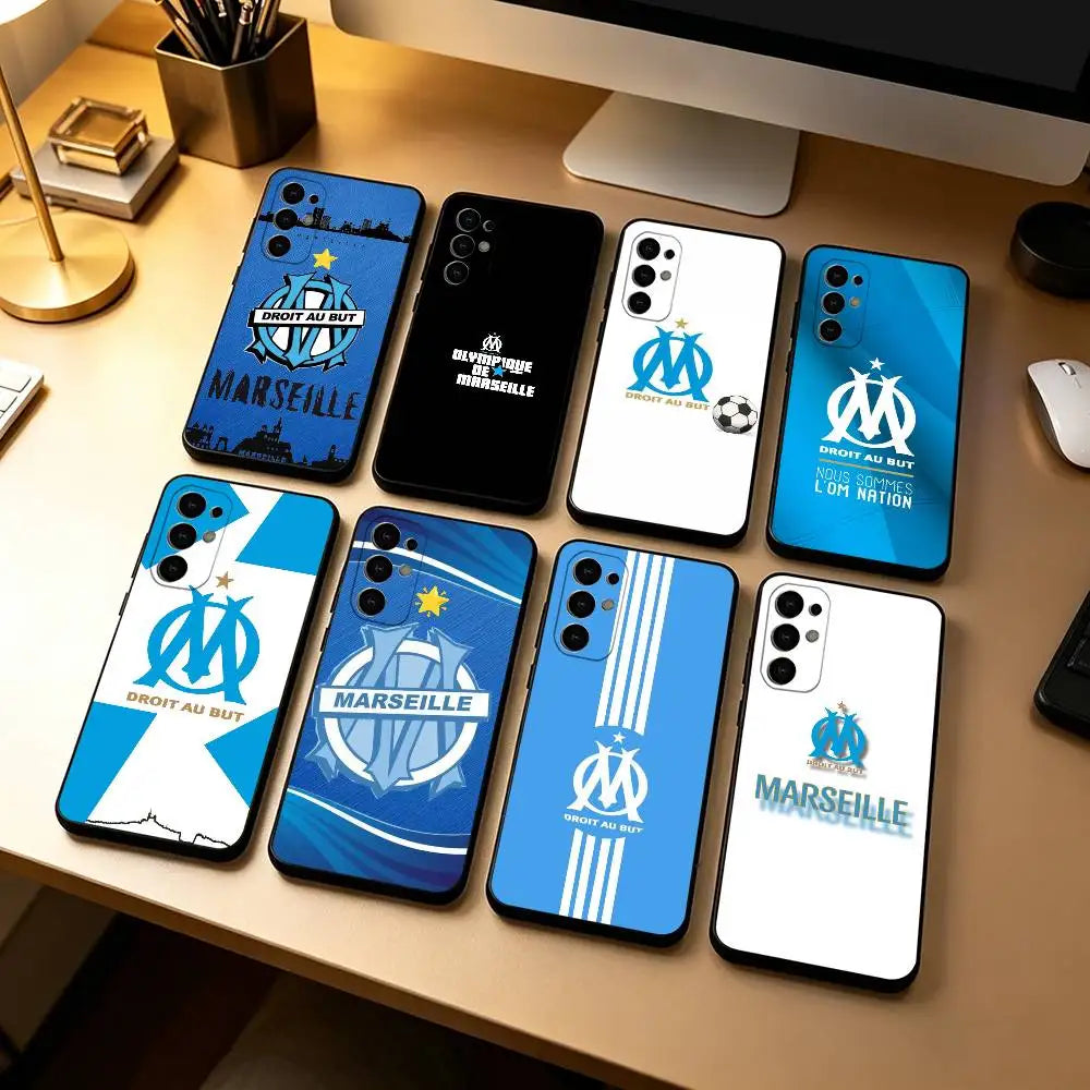 D-De M-Marseille O-Olympique  Football Phone Case For Samsung S25,S24,S21,S22,S23,S30,Ultra,S20,Plus,Fe,Lite,Note,10,Black Cover
