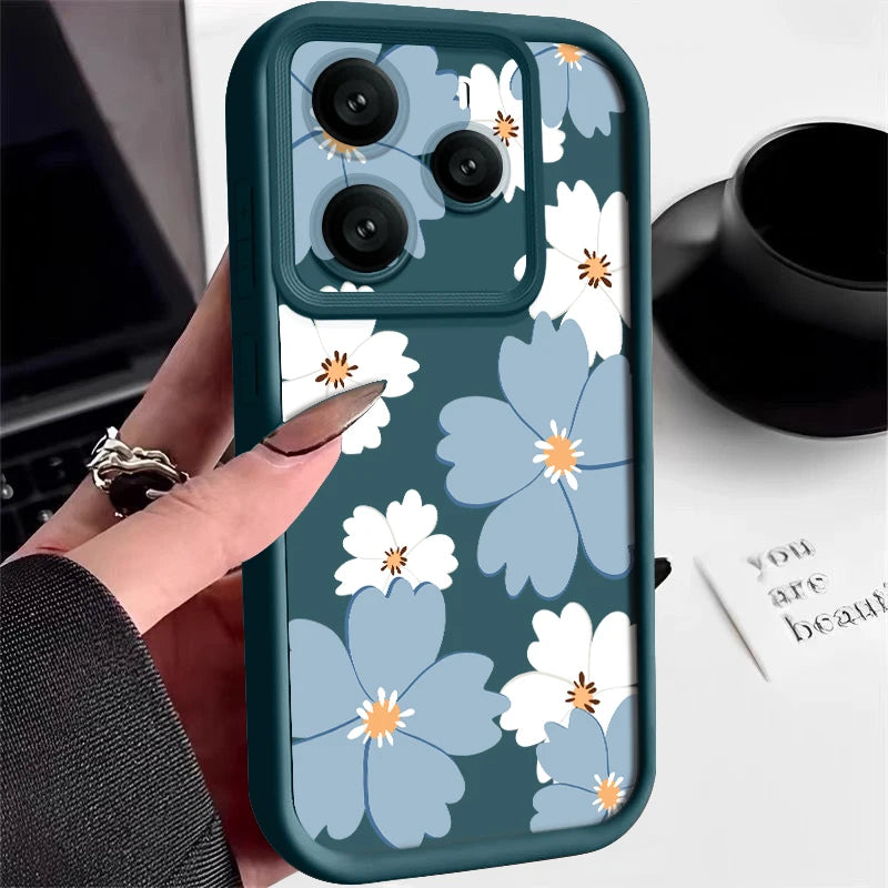 Pink Flowers Patterned TPU Phone Case For Xiaomi Redmi Note 15 14 13 Pro Plus Redmi Note 15 14 13 12 Pro 4G Soft Silicone Cover