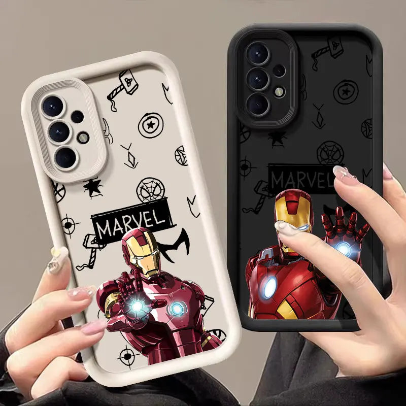 Marvel Ironman Cute Case For Samsung Galaxy A57 A56 5G A37 A36 A17 A07 A26 A16 A06 A55 A52 A14 A73 A34 Silicone Protective Cover