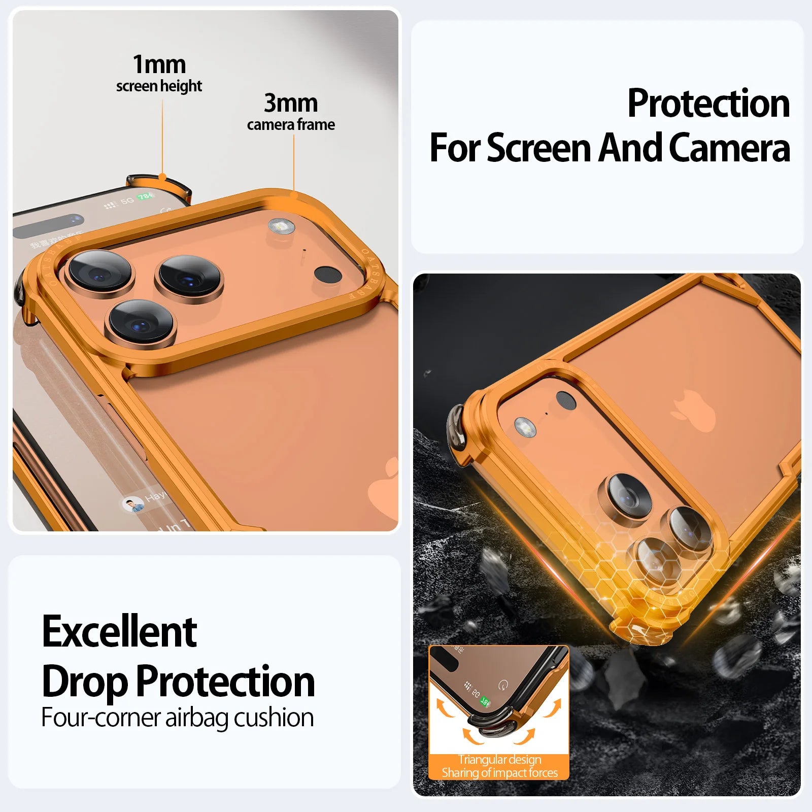 Oatsbasf Metal Phone Case for iPhone 17 Pro/Pro Max/17/Air Case Minimalist Support Wireless Charging Ultra-thin Protecitve Case