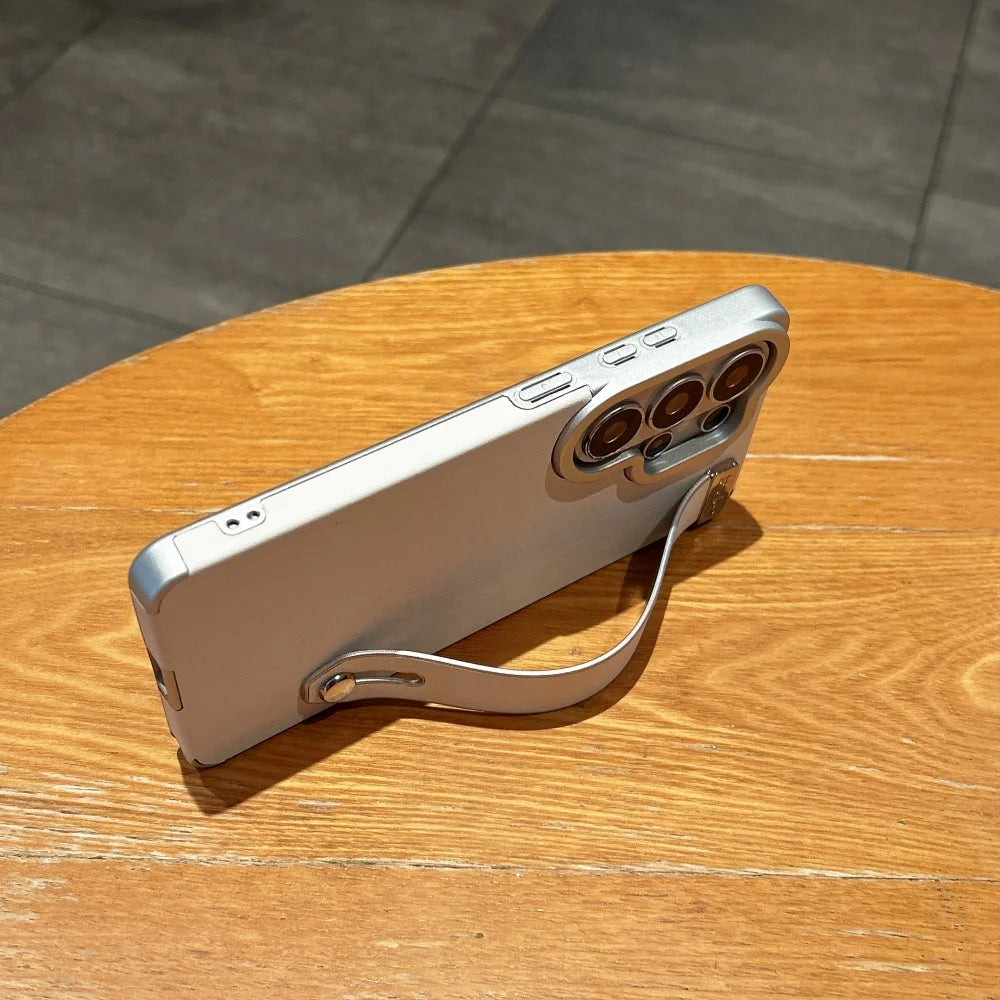 Wristband Bracket for Magsafe Inside Magnetic Case for Samsung Galaxy S26 S23 S22 S25 S24 Ultra Plus Leather Texture Cover