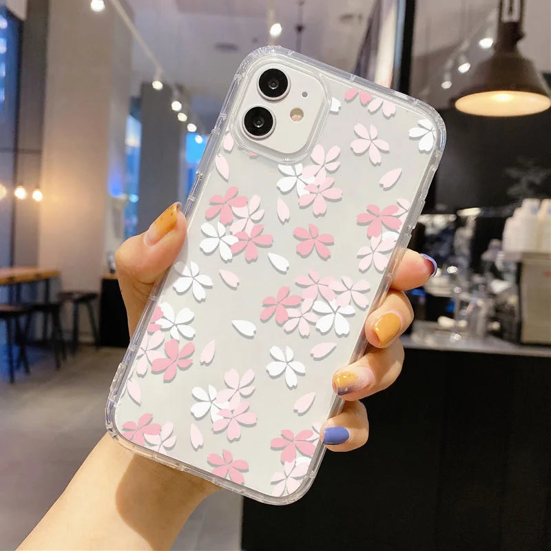 Fashion Blue Flower Florals Phone Case For Samsung S25 Ultra Case Samsung S24 S23 S22 Ultra S 25 Plus S20 S21 S23 FE Cases Cover
