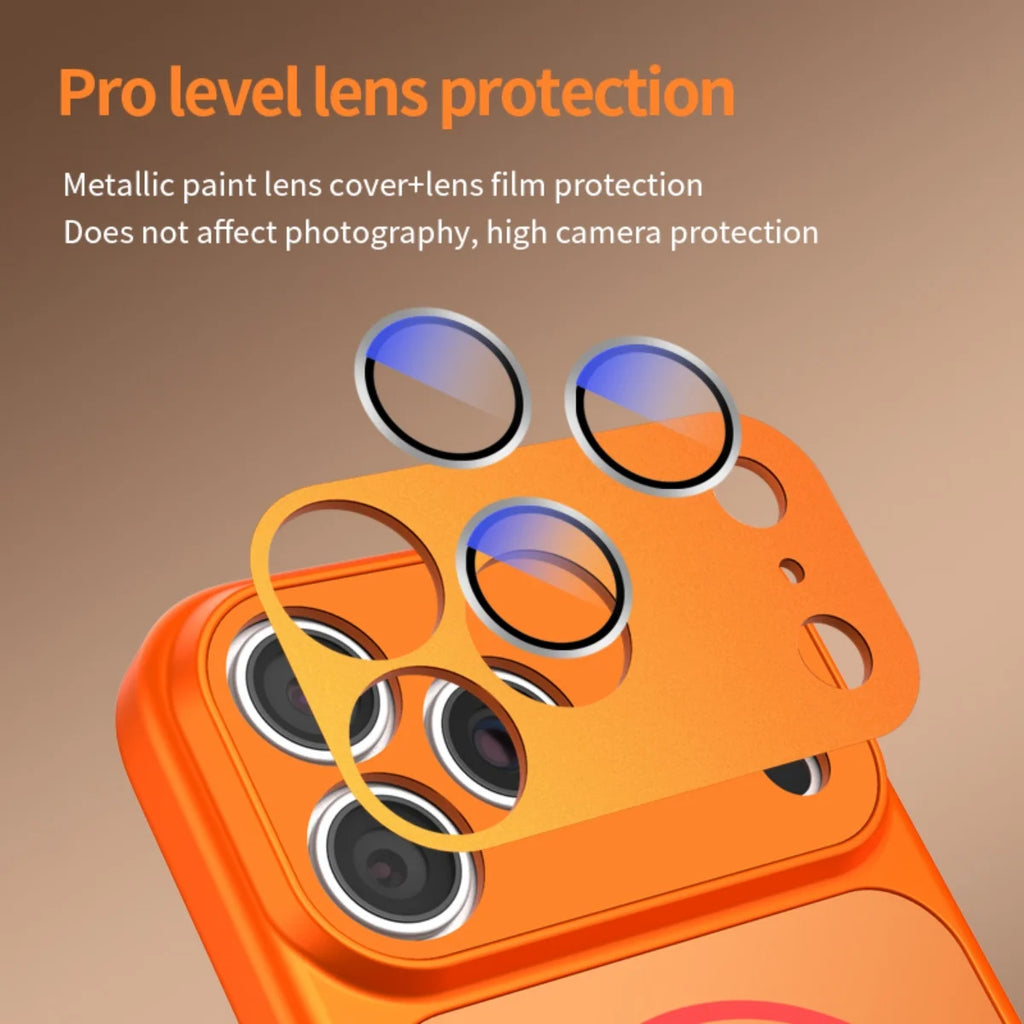Original Nano Matte Lens protection Case For iPhone 17 Air 16 15 14 13 Pro Max Magnetic Funda For Magsafe Wireless Charger Cover