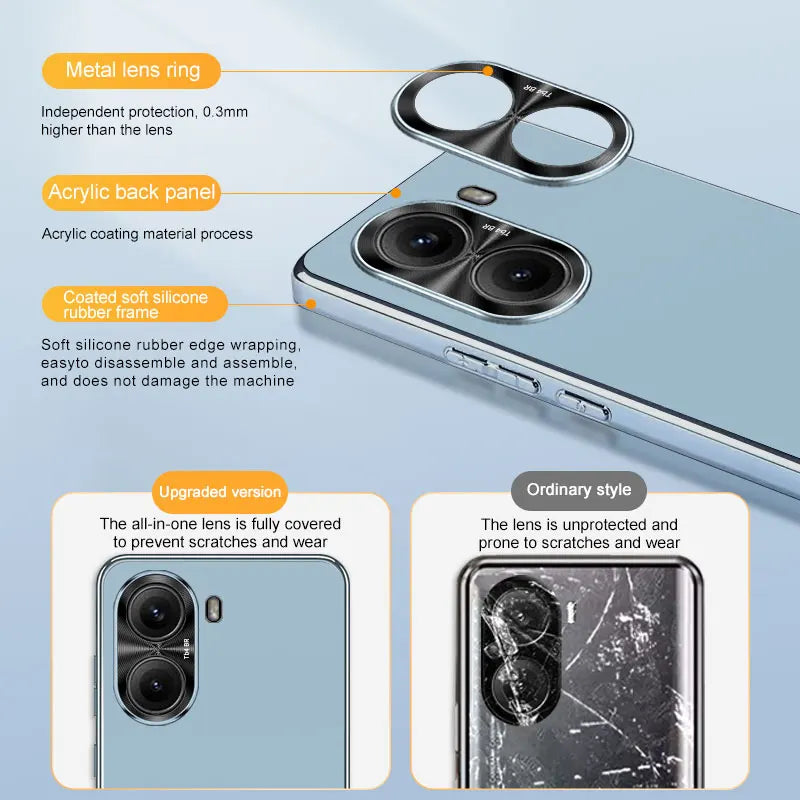 Case For POCO X7 Pro Redmi Turbo4 Electroplated Acrylic Shockproof Lens Full Protection Cover For POCO X7 Pro Redmi Turbo4 Funda