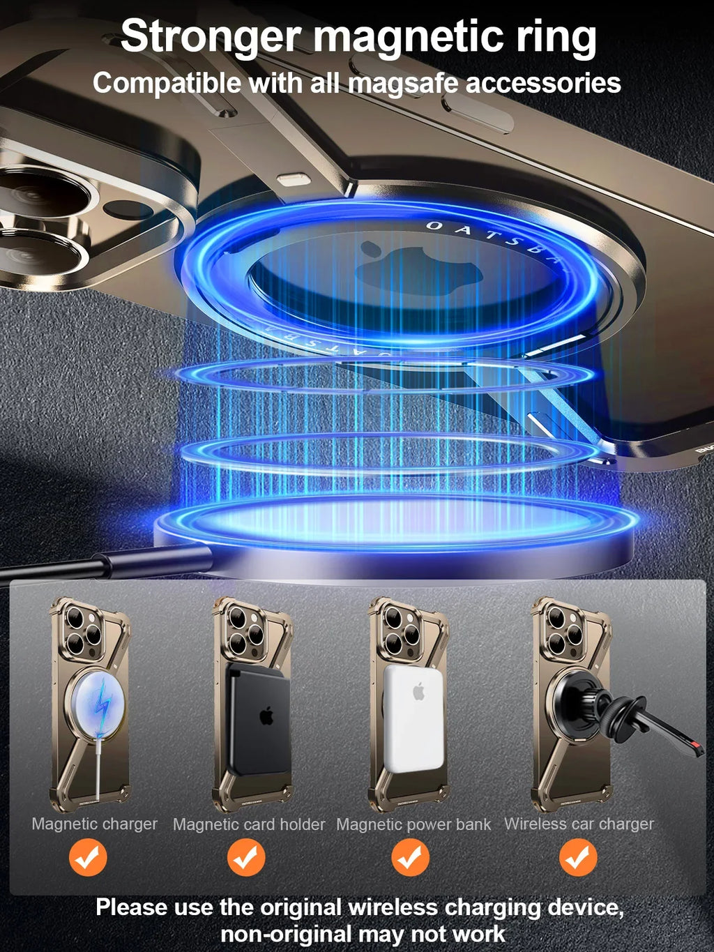 Z Case aluminum Metal for iPhone 16 15 14 Pro Max Frameless with Magsafe Kickstand 360° Magnetic Stand Minimalist Shock Shells