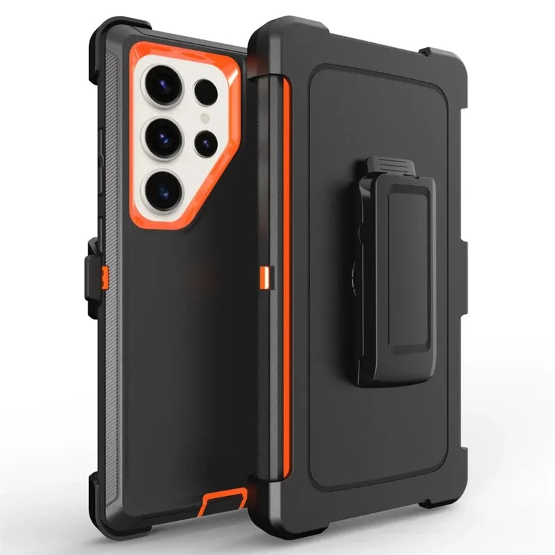 3 IN 1 For Samsung Galaxy S25 S26 ULTRA S25 S26 Plus S25 Heavy Duty Shockproof Armor +Belt CliP Phone Case