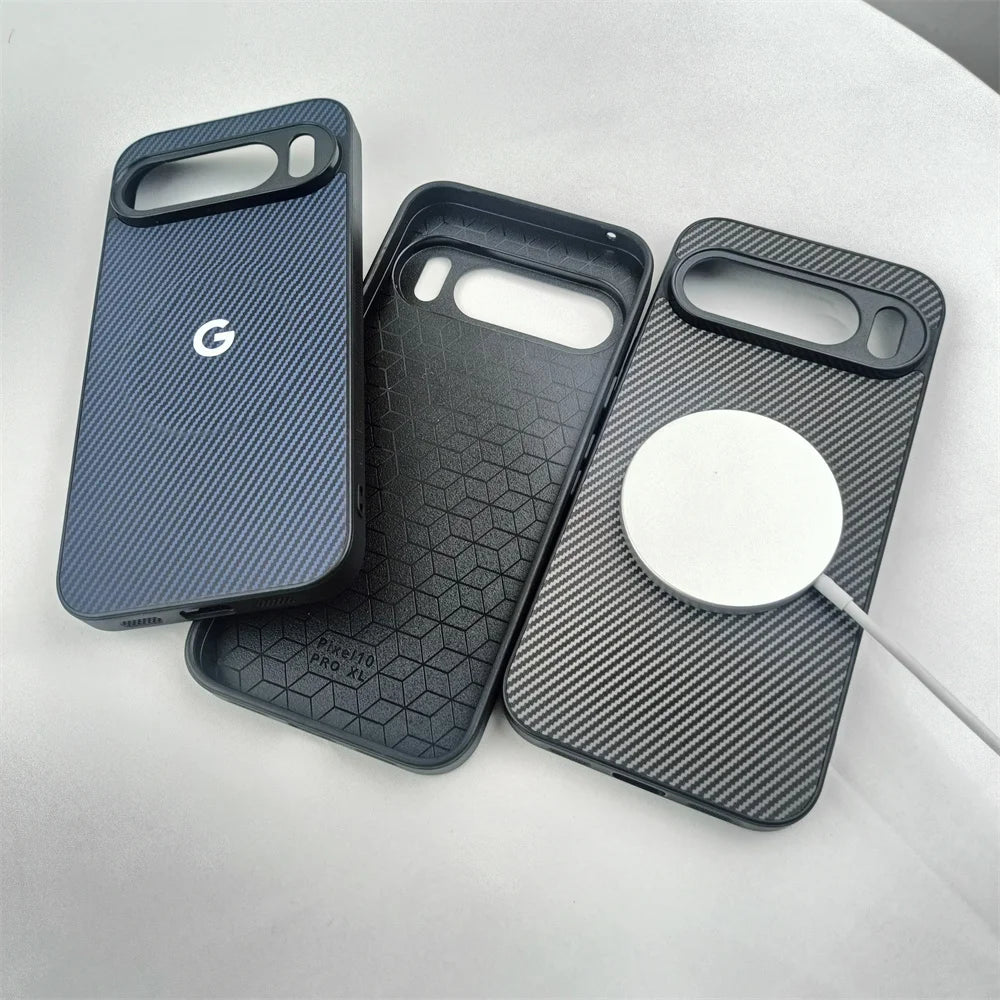 Luxury Magnetic Carbon Fiber Phone Case For Google Pixel 10 10A 10ProXL 10Pro Wireless Charge Matte Protector Bumper Cover Funda