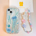 Strawberry Jellyfish Flower Bowkont Case For Samsung Galaxy A04S A04E M16 M55 M35 M15 M34 M14 M54 A72 A21S A03S A02S A03 Cover