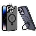 Magnetic Mobile Phone Case with Ring Stand for iPhone 17 16 15 14 Pro Max  Plus 13 12 11 Cases Translucent Cover with Protector