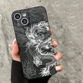Black White Dragon Silicone Phone Case For iPhone 15 16 Pro Max Cases iPhone 14 13 12 11 Pro 16E XS X XR 7 8 Plus SE2 Soft Cover
