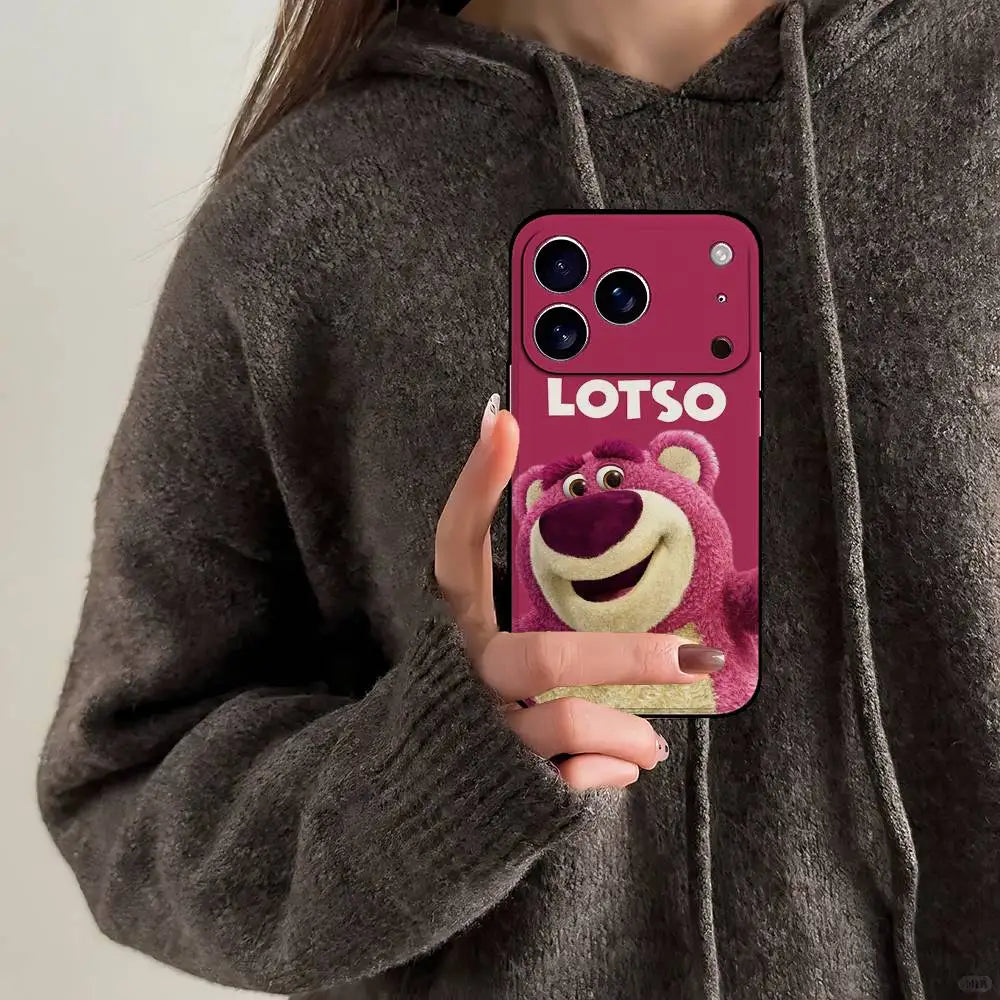 L-Lotso Huggin'Bear Phone Case For IPhone 17 15 Pro Max 14 Pro 12 11 13 Mini X XR XS 16 Plus SE Back Cover