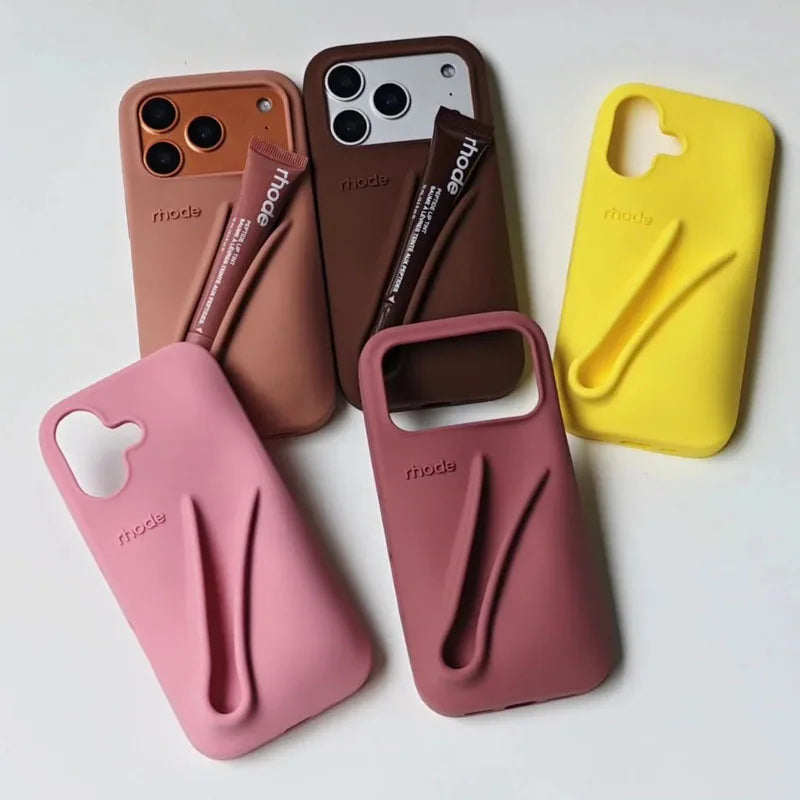 Brand Soft Silicone Case for IPhone 17 16 15 14 13 12 11 Pro Max Plus Air Lipstick Portable Phone Case Without Lip Gloss and Box