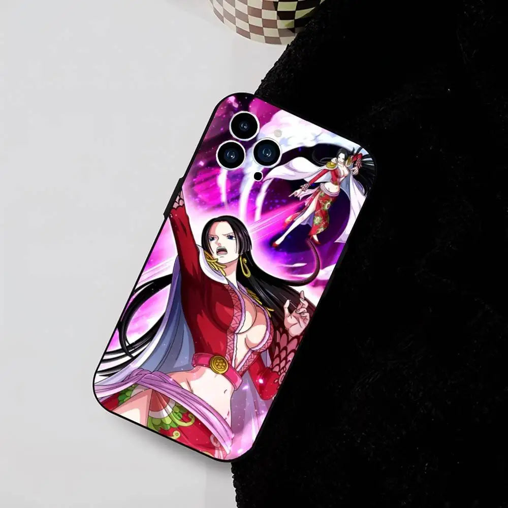 Anime One Piece Boa Hancock Phone Case Magnetic Silicone Soft Case For IPhone 17 16 15 14 13 12 11 Plus Pro Max Air
