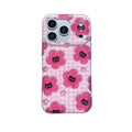 Cute Pink Grid Pattern for Iphone 17Promax Cartoon Black Cat Glitter Case for iPhone 14 15 16 Pro Max 17 pro Shockproof Cover