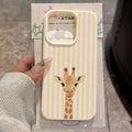 Cute Pink Striped Giraffe Pattern Phone Case For iPhone 17 16 Pro Max 16 15 14 Plus 13 12 11 Pro Max 17Air X XR XS Soft Cover