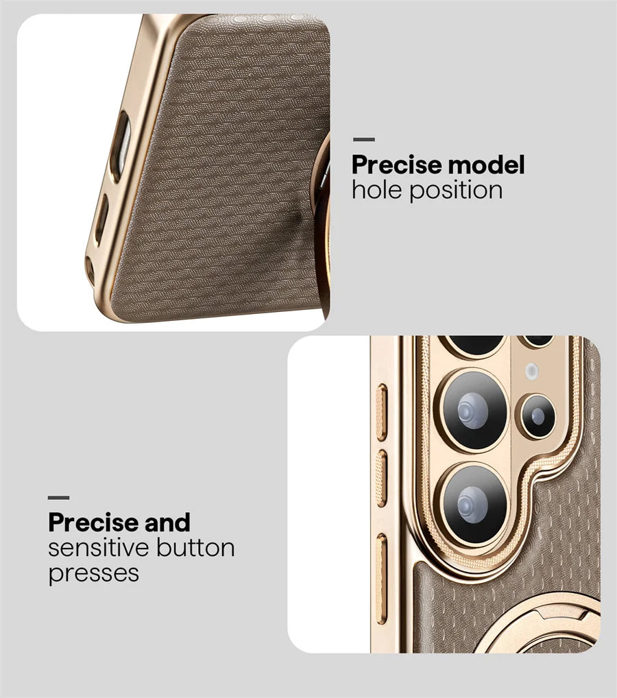 senior leather support Magnetic Loop Wireless Case For Samsung Galaxy S25 S24 S23 plus S26 Ultra Case S26 S25 Ultra Case