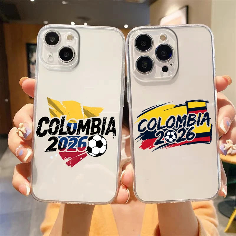 Colombia Football Champion 2026 Phone Case For iPhone 17 16 15 14 13 12 11 Pro Max SE 7 8 Plus soft Shockproof TPU Clear Cover
