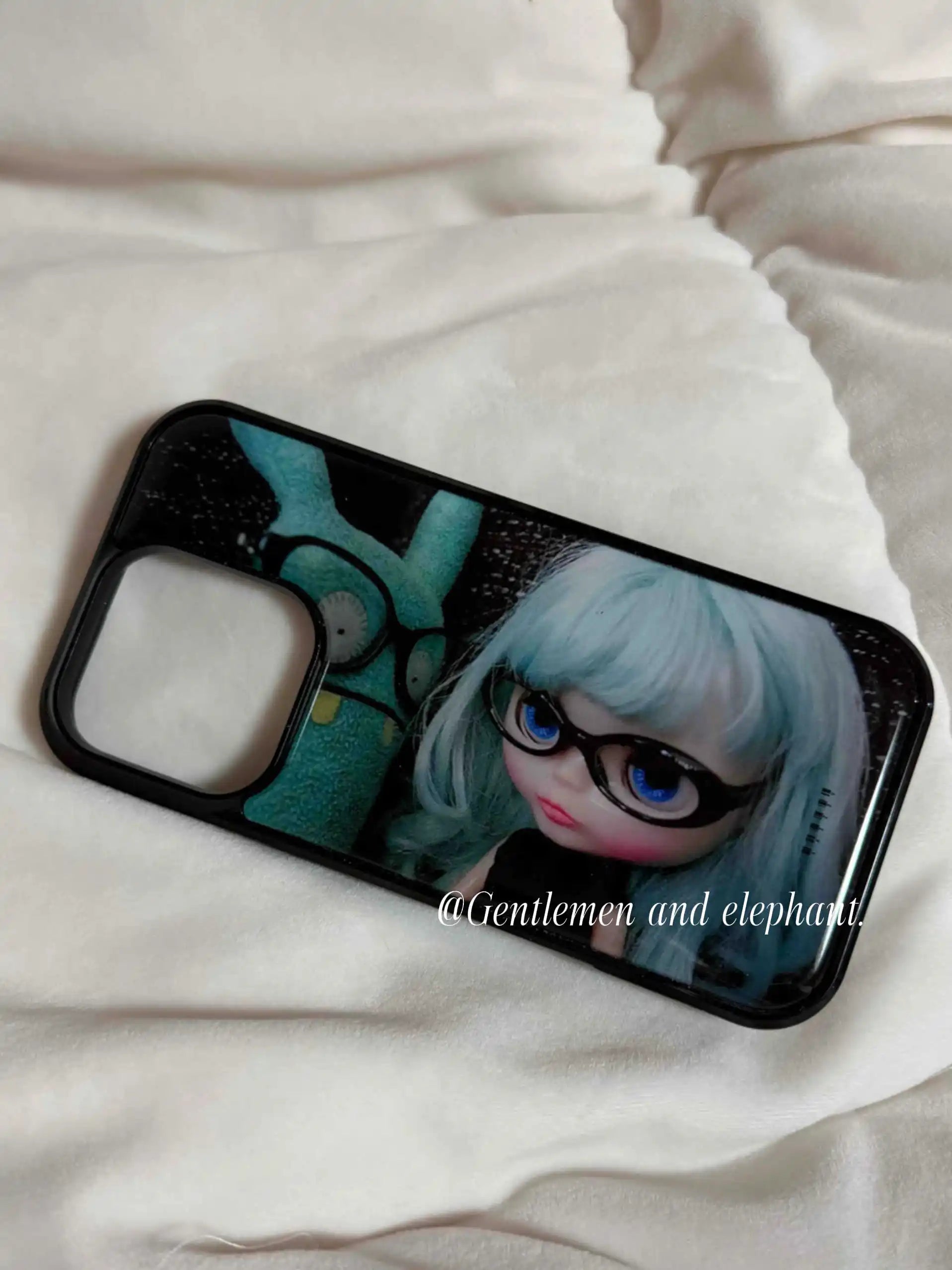 Japanese Korean Ins Style Blythe Dark Girl Phone Case For IPhone 17 16 15 14 13 12 11 Pro Max Air Plus Resin Casting Y2K Cover