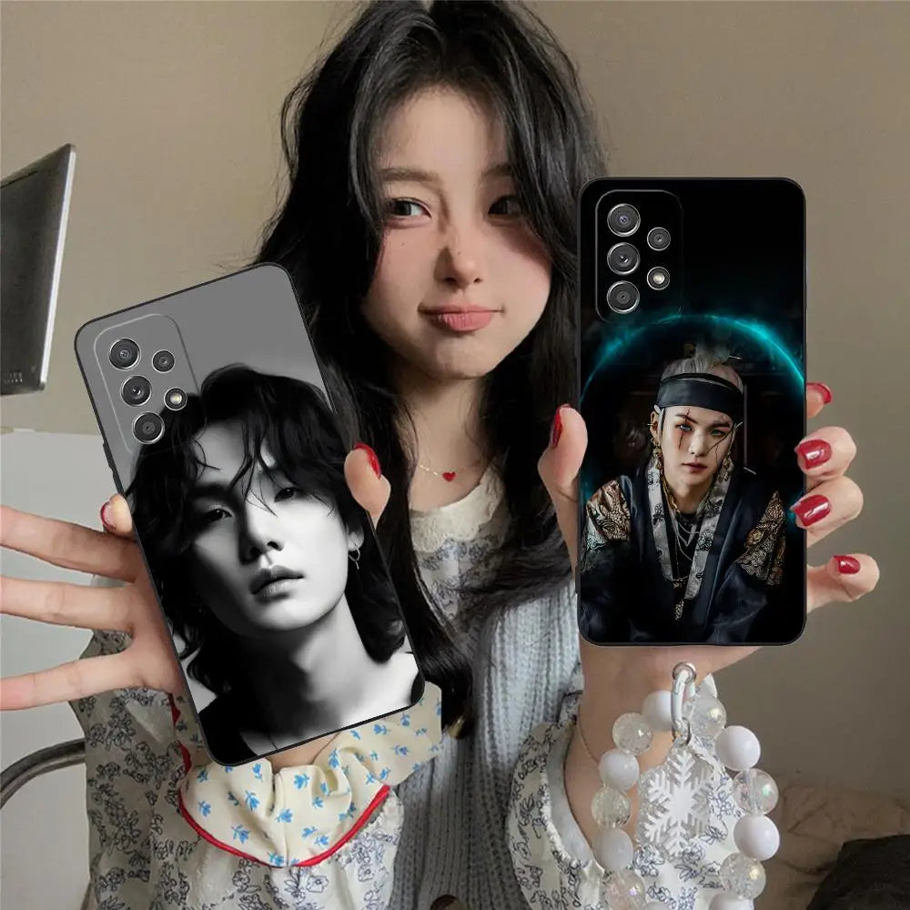 Cute Suga yoongi Mobile Phone Case for Samsung Galaxy A56 55 54 53 52 51 36 35 34 23 16 15 5G Colorful Cover Luxury Cover Pretty
