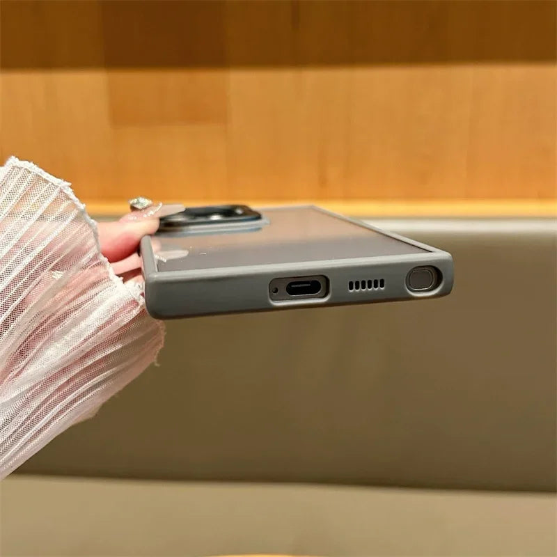 For Magsafe Magnetic Wirelesss Charge Case For Samsung Galaxy S24 S22 S23 Ultra S23 FE Plus Camera Protector Holder Clear Cover