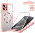 360 Full Body Transparent Magnetic For Magsafe Phone Case For iPhone 16 15 11 12 13 14 Pro Max 15 Plus Wireless Charging Cover