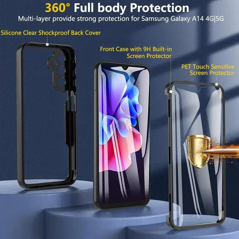 360 Full Cover For Samsung Galaxy A71 A51 4G A21S A20 A30 A10S Shockproof Screen Protector Case For Samsung A12 A22 A52 A72 A02S