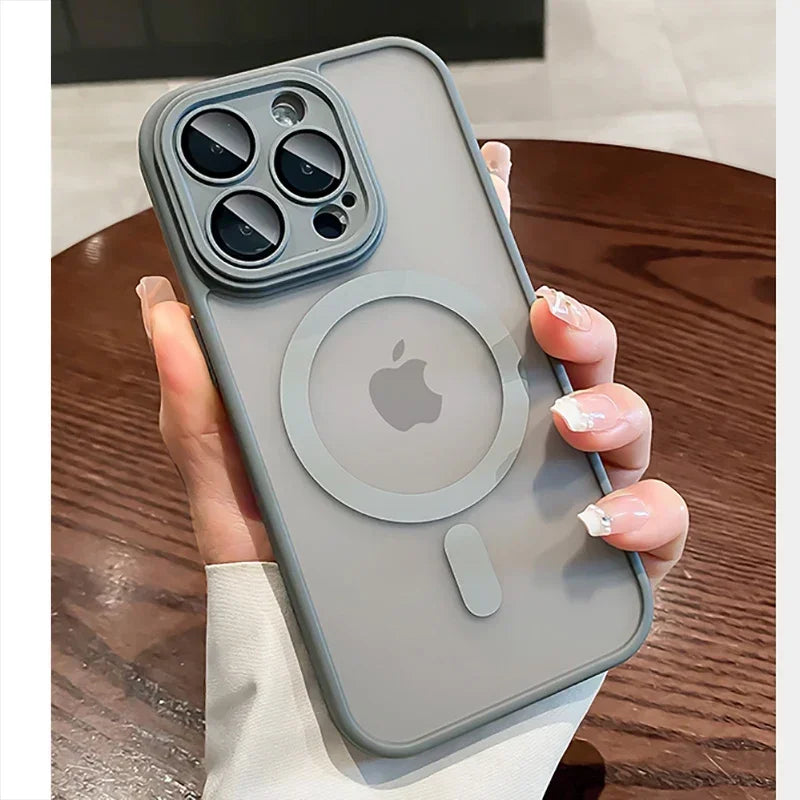 Magnetic Luxury Matte Translucent Case For iPhone 17 16 15 14 13 12 11 Pro Max Plus For Magsafe Wireless Charge Shockproof Cover