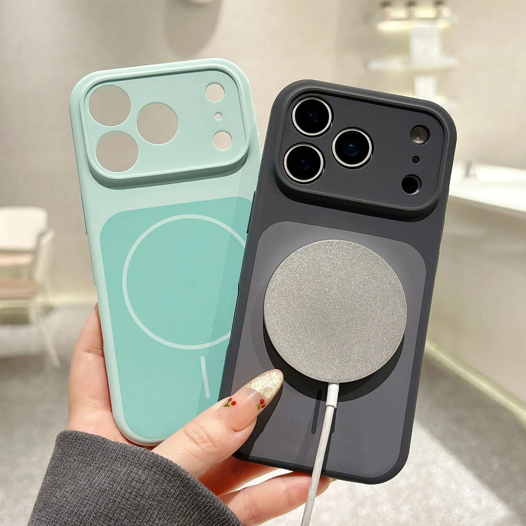 Official Liquid Silicone For MagSafe Magnetic Phone Case For iPhone Air 17 16 15 14 13 Pro Max Plus Solid Color Matte Soft Cover