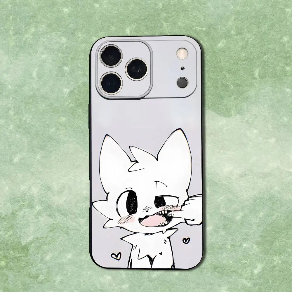Cute Boykisser Furry Phone Case For iPhone 14,13,17,12,11,16,15,Plus,Pro Max,XS,X,XR,SE,Mini,Soft Silicone Black Cover