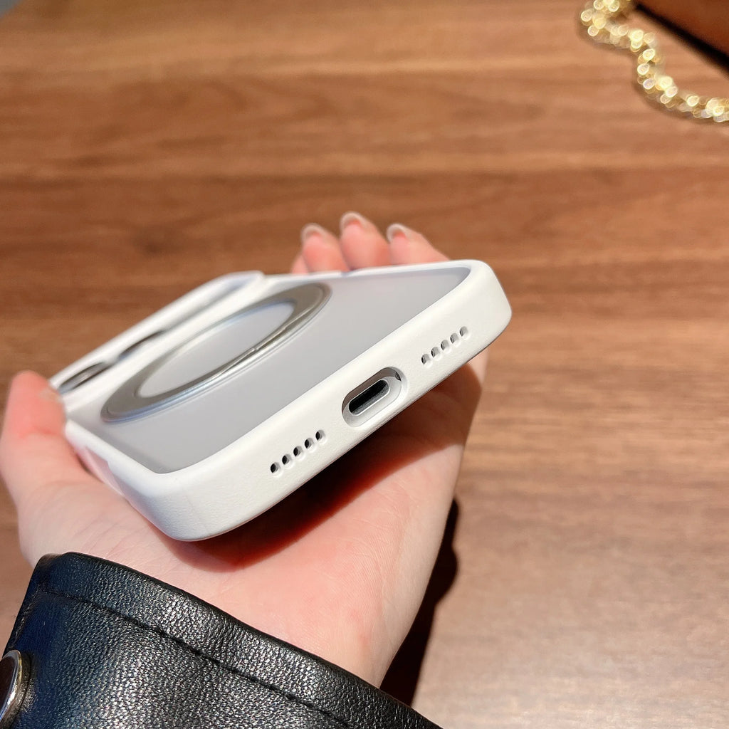 Luxury 360 Rotating Magnetic Phone Case for iPhone 17 Pro Max 16 Plus 15 14 13 12 11 Shockproof Slim Fit for Magsafe Stand Cover