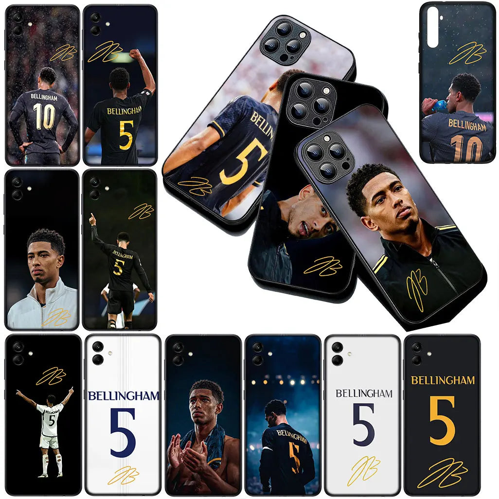 Cover for Samsung Galaxy S20 S22 S21 FE Ultra Plus A07 A17 A15 A16 A25 A57 A37 Phone Case Soccer No 5 B-Bellinghams Football No5
