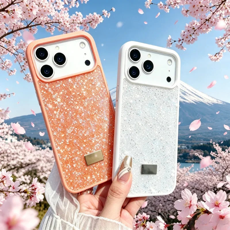 Luxurious Dopamine Shiny Glitter Diamond Case For IPhone Air 17/16E 15 14 Plus 13 12 Pro Max Glitter Rhinestone Shockproof Cover