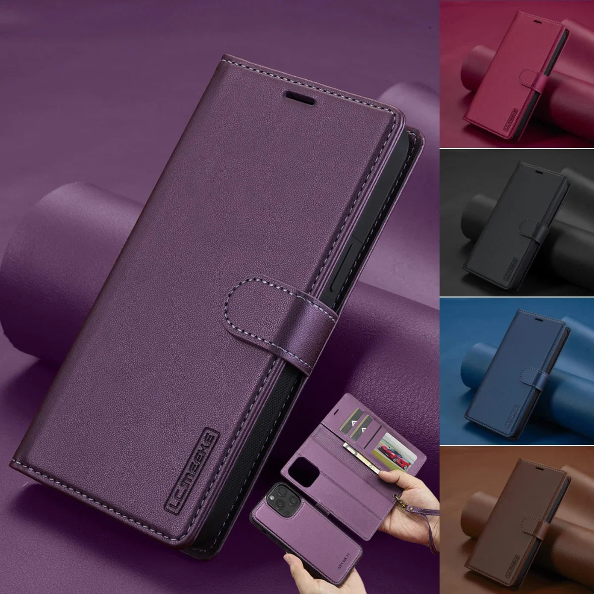 2 in 1 Removable Flip Leather Case For iPhone 17 Air 16 Pro Max 15 14 13 12 11 Pro XS Max XR 7 8 Plus SE Magnetic Wallet Cover