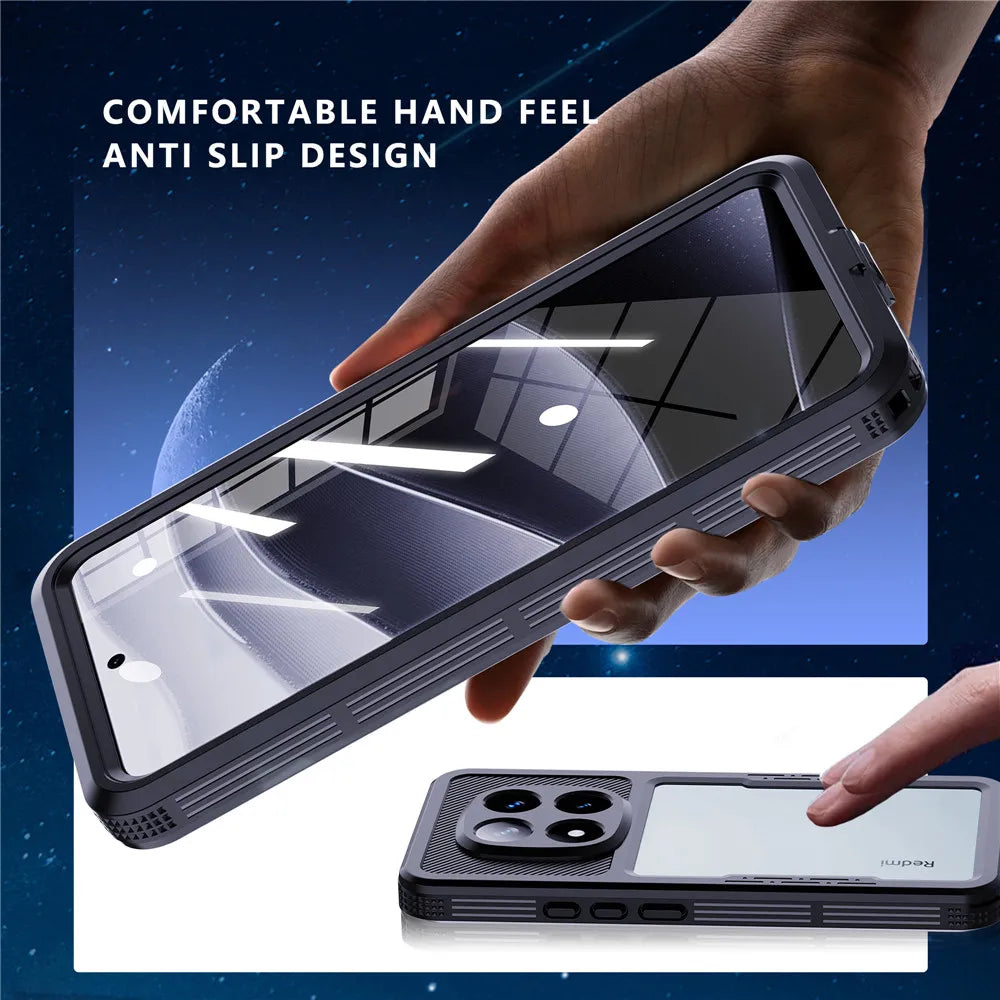 ShellBox IP68 Waterproof Phone case for Xiaomi Redmi Note 14 Pro Note 13 Pro Note 15pro Full Body Shockproof Dustproof Protector