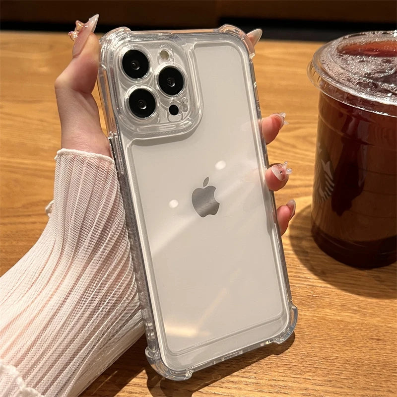 Luxury Shockproof Transparent Case For iPhone 17 Air 16 15 14 13 12 11 Pro Max 16E 7 8 Plus Bumper Cases Cover