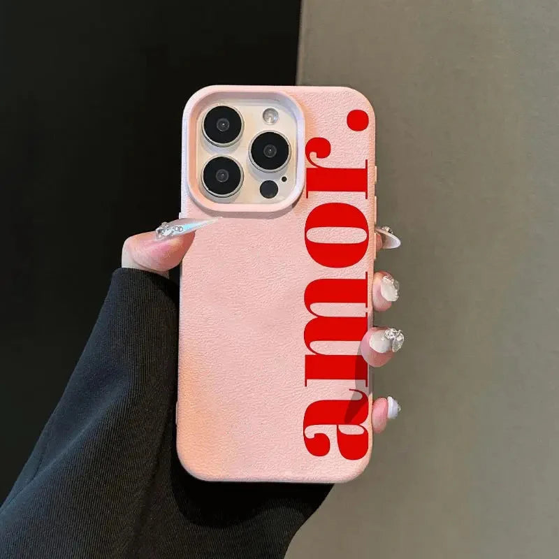 The Red Artistic Letter Pattern Phone Case For iPhone 17 16 15 14 13 12 11 Pro Max 17 Air 16E XS X XR Plus Shockproof Soft Cover