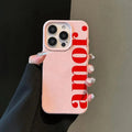 The Red Artistic Letter Pattern Phone Case For iPhone 17 16 15 14 13 12 11 Pro Max 17 Air 16E XS X XR Plus Shockproof Soft Cover