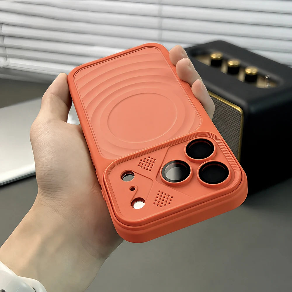 Wavy Pattern For Magsafe Magnetic Case For iPhone 17 Pro Max 16 15 14 13 11 12 Pro Max Lens Glass Protective Shockproof Cover